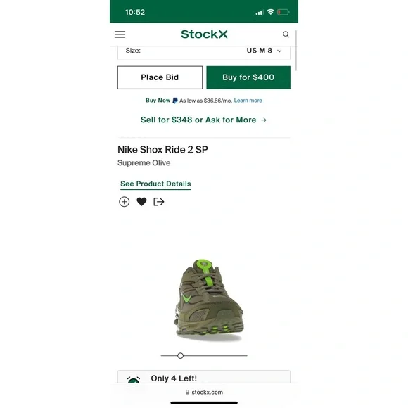 Nike Shox Ride 2 SP Supreme Olive #DN1615 - Picture 3 of 7